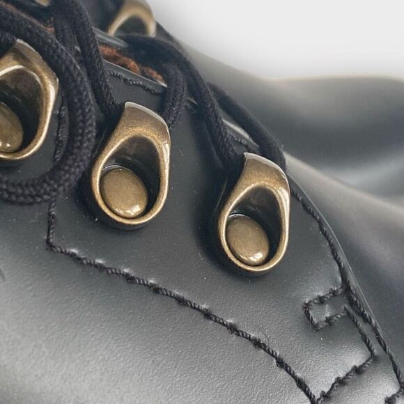 Dr. Martens Leona Lo Black Platform Heeled Oxford Shoes Womens size 8 New - Picture 7 of 12